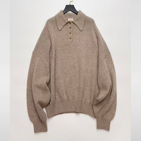 KHAITE Rene oversized cashmere polo sweater - Picture 3 of 12